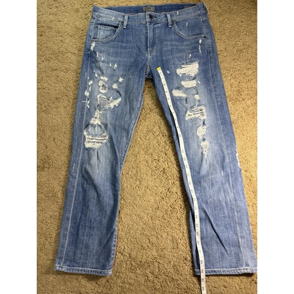 Agolde Isabel Jeans Women 28 Blue Denim‎ Distressed Straight Leg Mid Rise Grunge